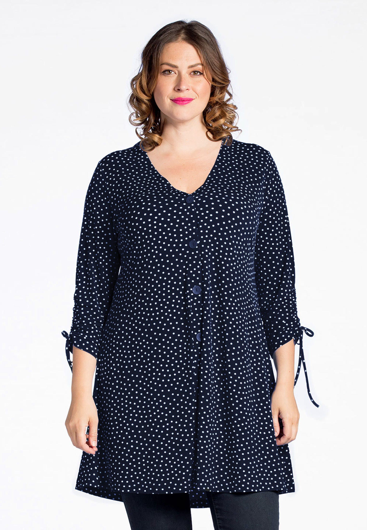 Cardigan wide bot string DOTS S blue