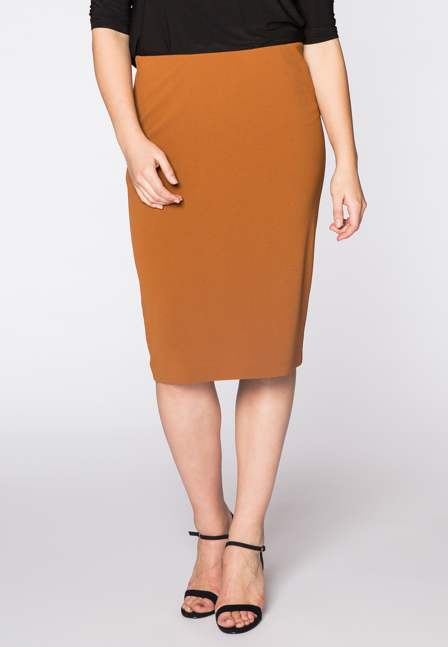 Skirt zip midback cr?pe 58/60 brown