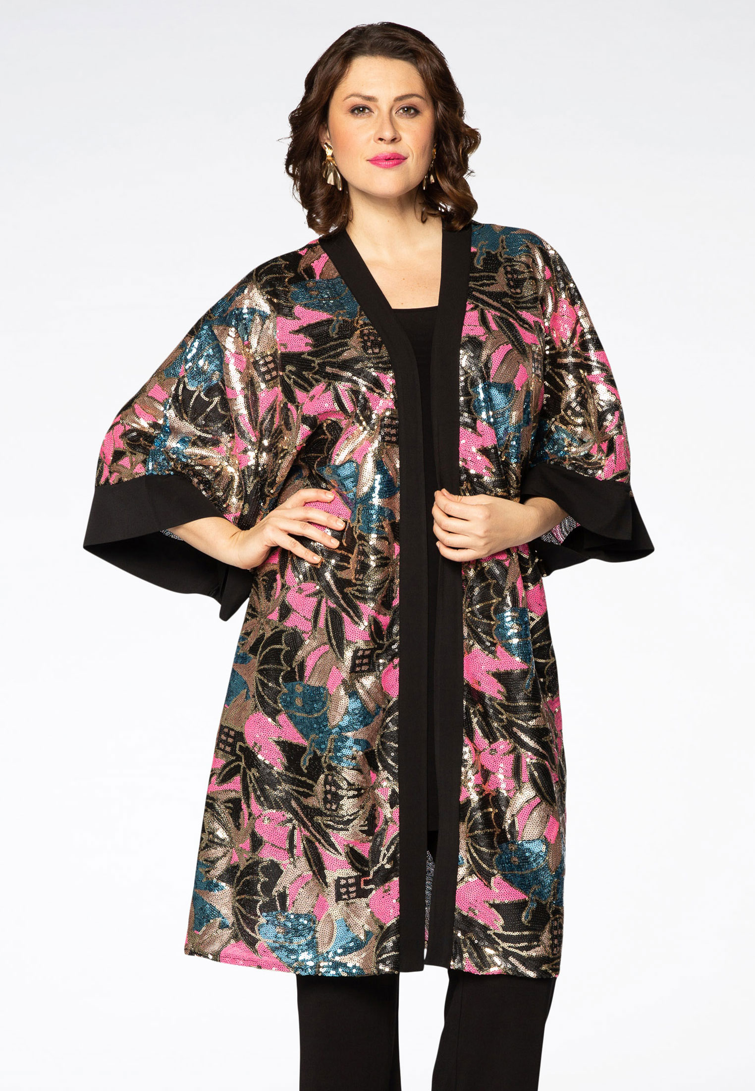 Kimono met pailletten 46/48 multi