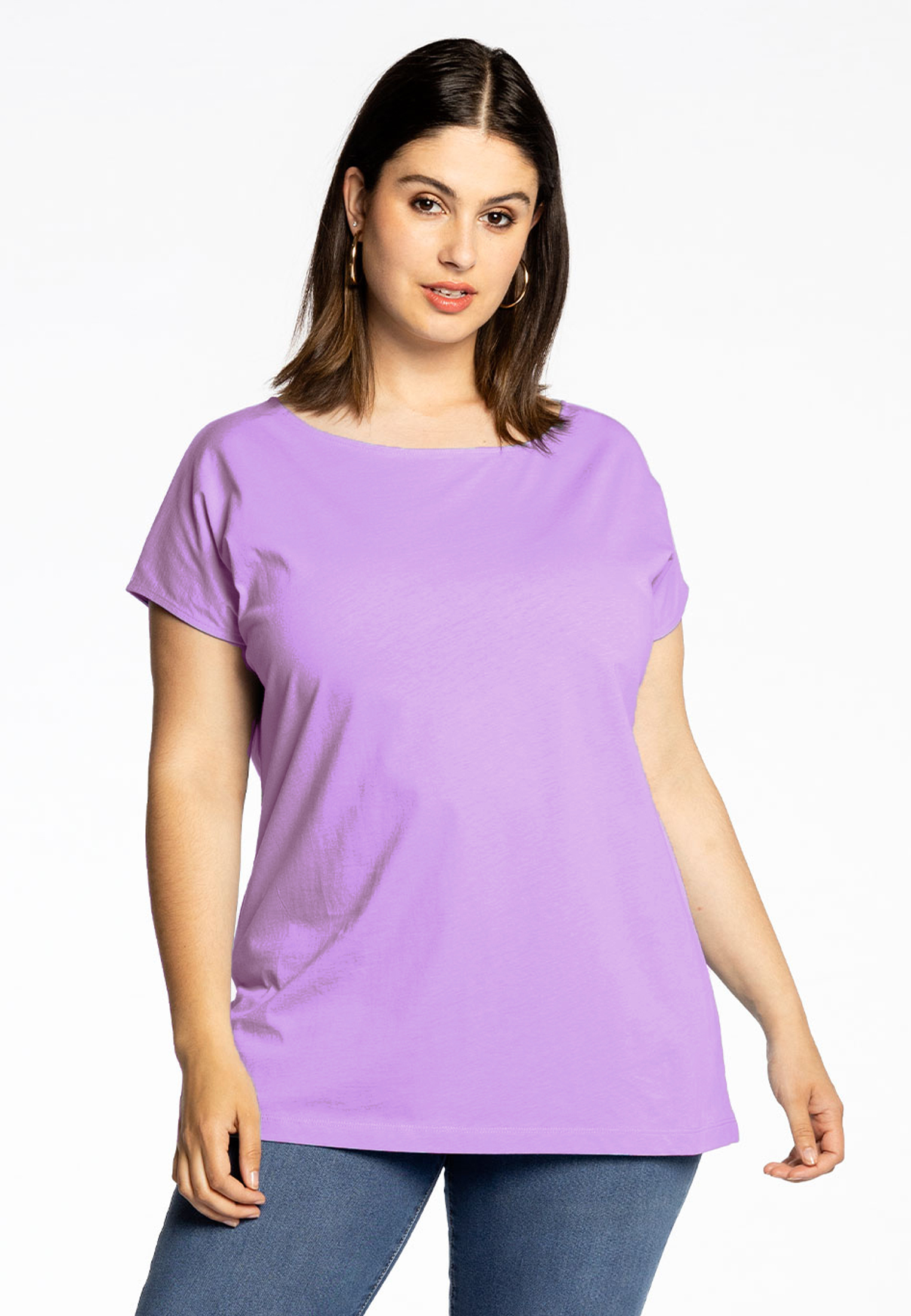 Basic T-shirt kapmouwen COTTON 38/40 light purple