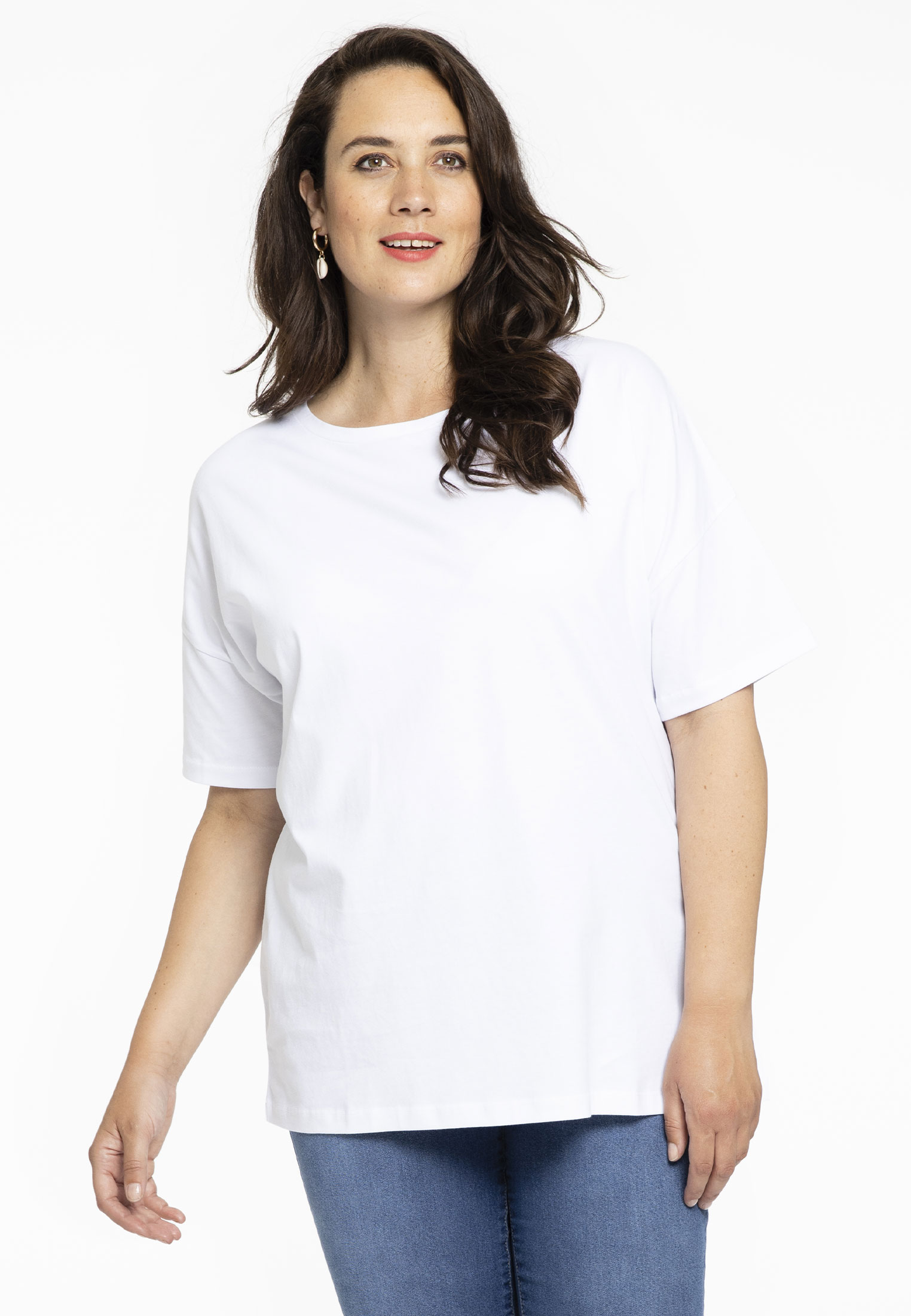 Basic T-shirt wijd COTTON 50/52 white