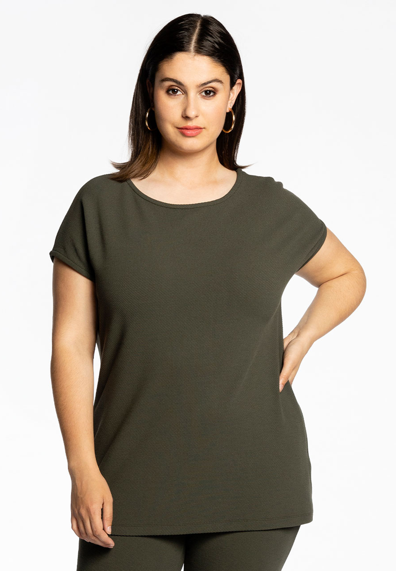 T-Shirt wijd DIAGONAL 58/60 green
