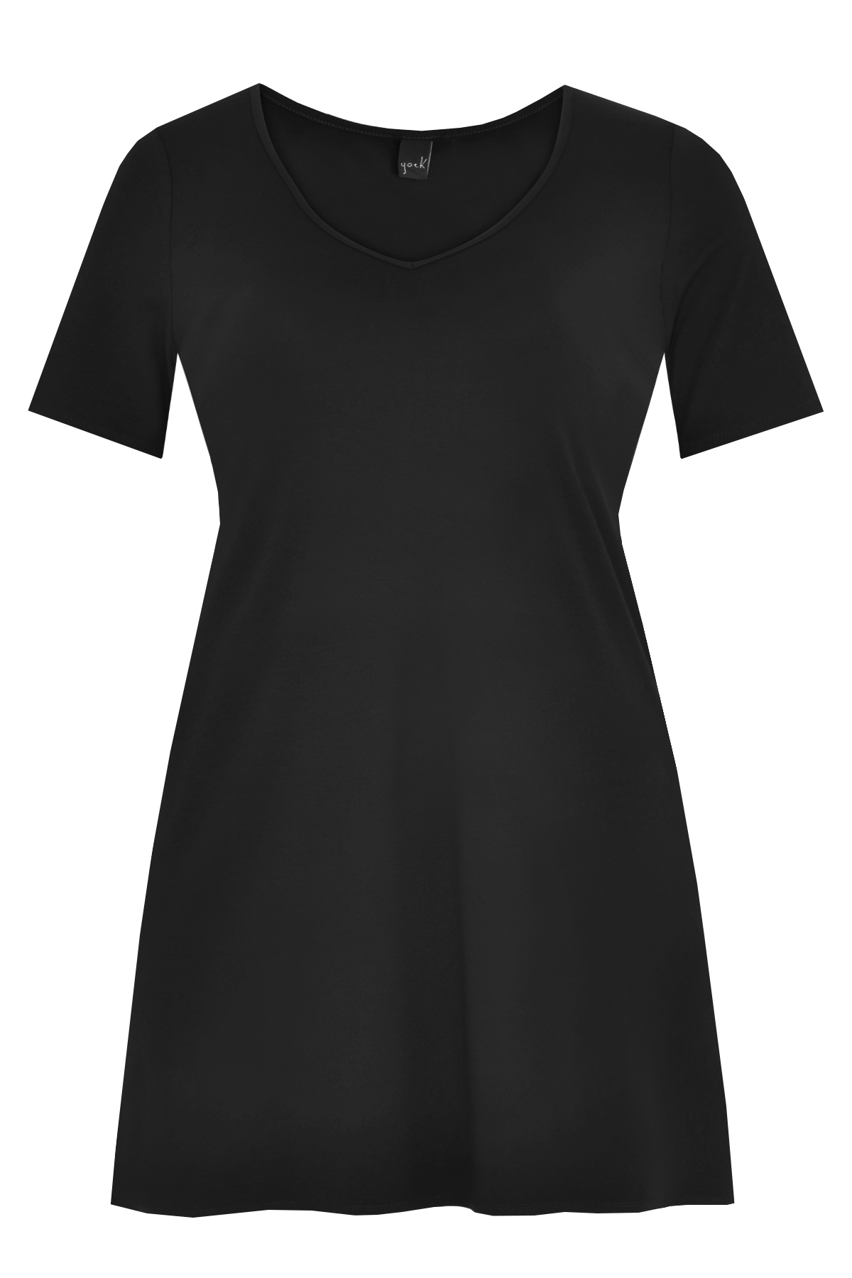 Basic T-shirt lang VISCOSE 38/40 black
