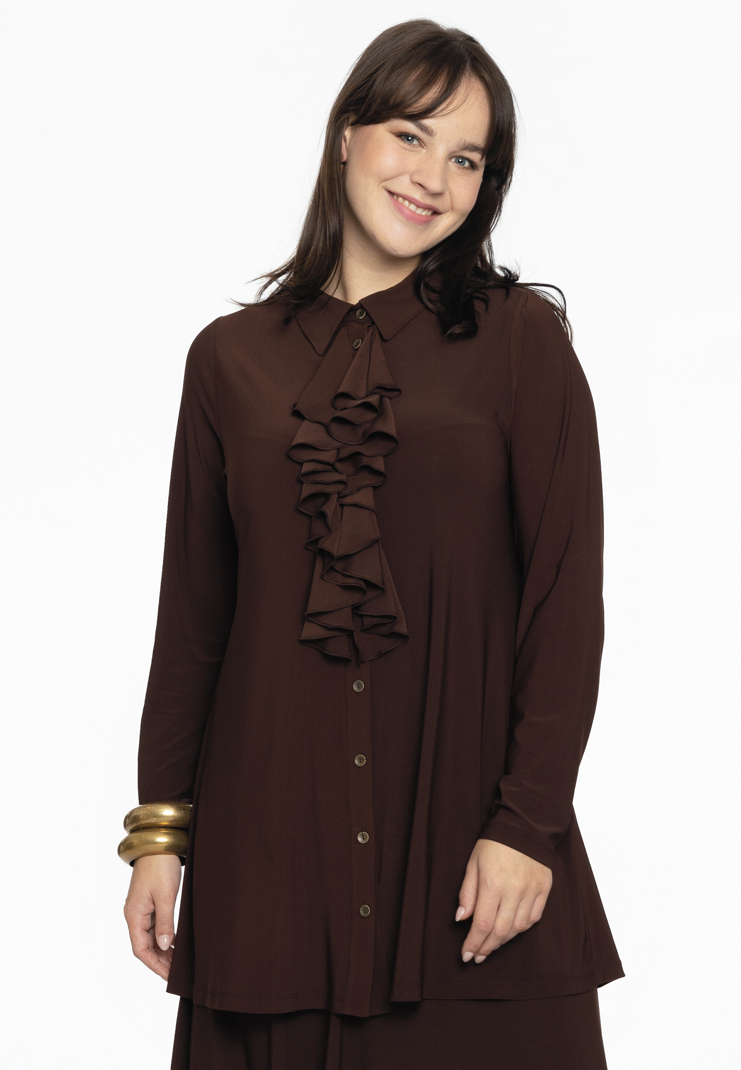 Blouse met volants DOLCE 58/60 brown