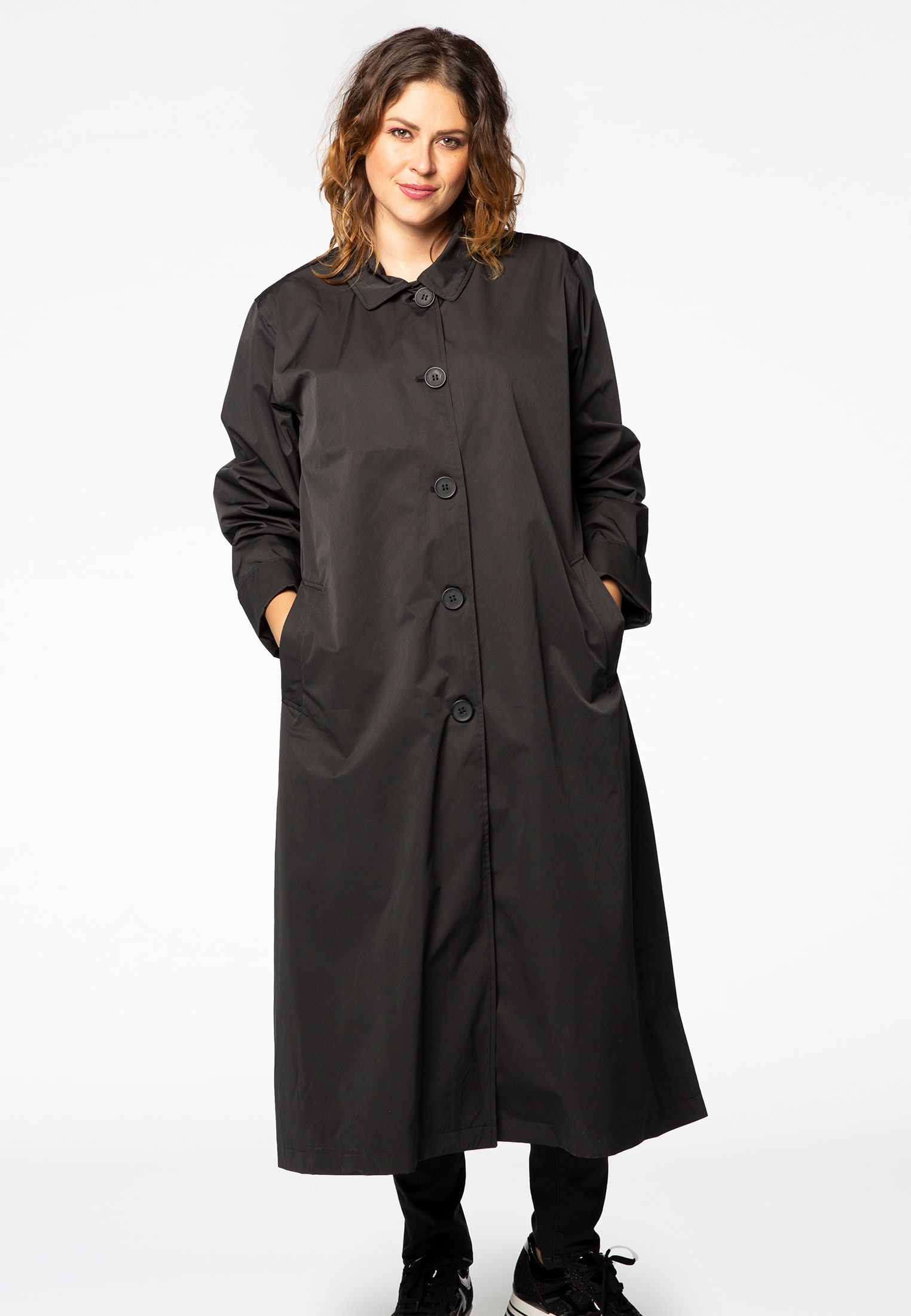 Raincoat basic long 44 black
