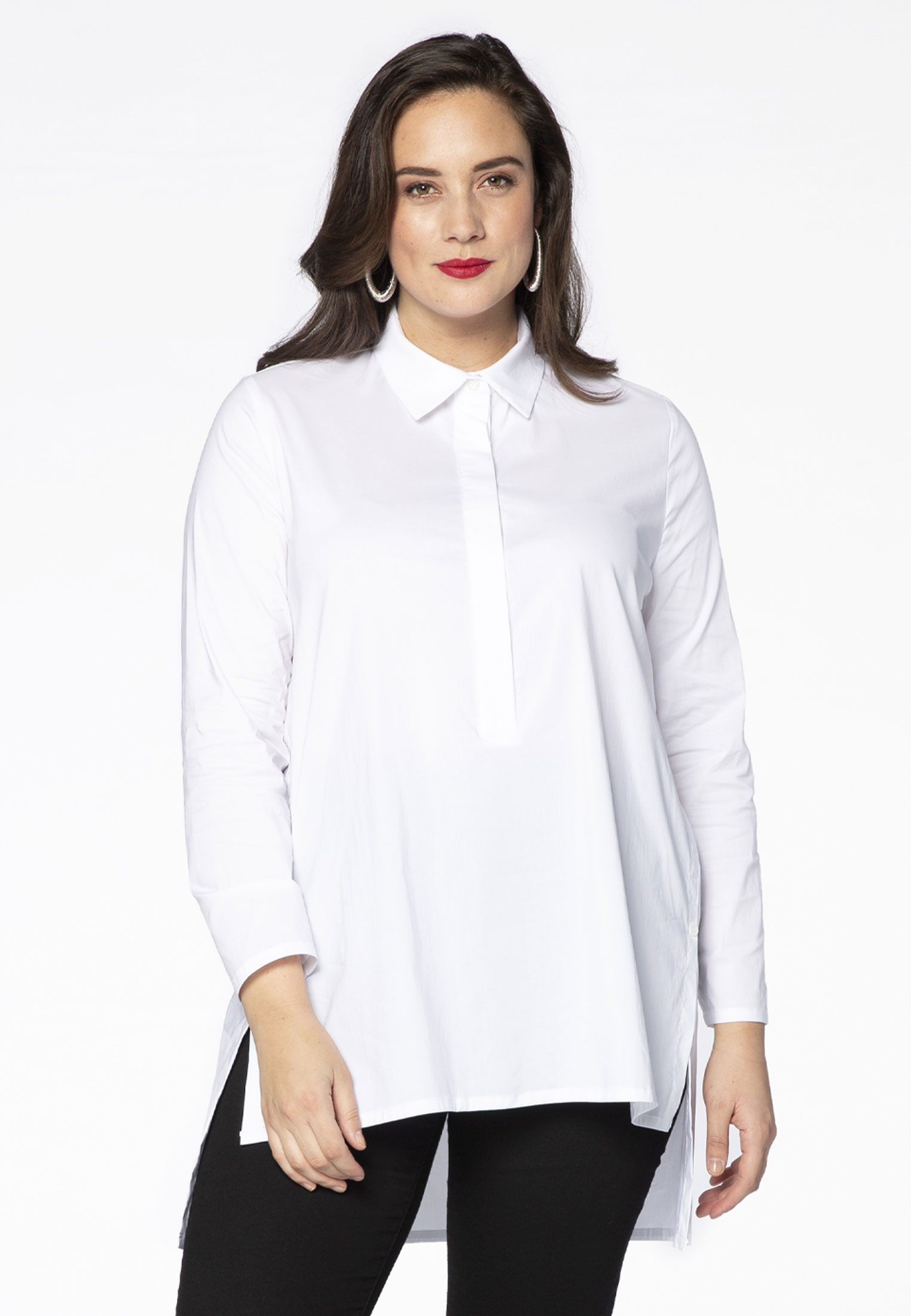 Blouse buttoned side slits 42/44 white