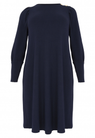Dress puff sleeve DIAGONAL - ecru black blue