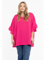 Blouse batwing sleeve - green pink