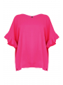 Blouse batwing sleeve - green pink