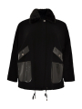 Jacket wide fur collar - black 