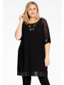 Tunic wide mousse / fake leather - black 