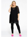 Tunic wide mousse / fake leather - black 