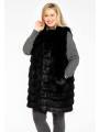 Waistcoat fake fur - black 