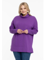 Pullover high neck rib - black purple orange 