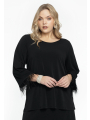 Shirt A-line with feathers DOLCE - black 