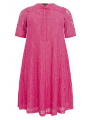Dress A-line cut-out LACE - black pink