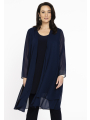 Cardigan long double front VOILE - blue turquoise