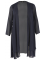 Cardigan long double front VOILE - blue turquoise