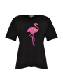 Shirt wide flamingo - black 