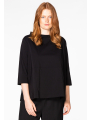 Blouse wide buttoned back - black 