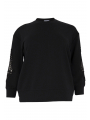 Sweatshirt lace sleeves - black 